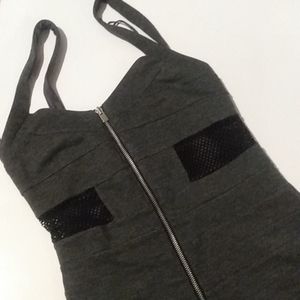 Express Gray Sleeveless Midi Dress